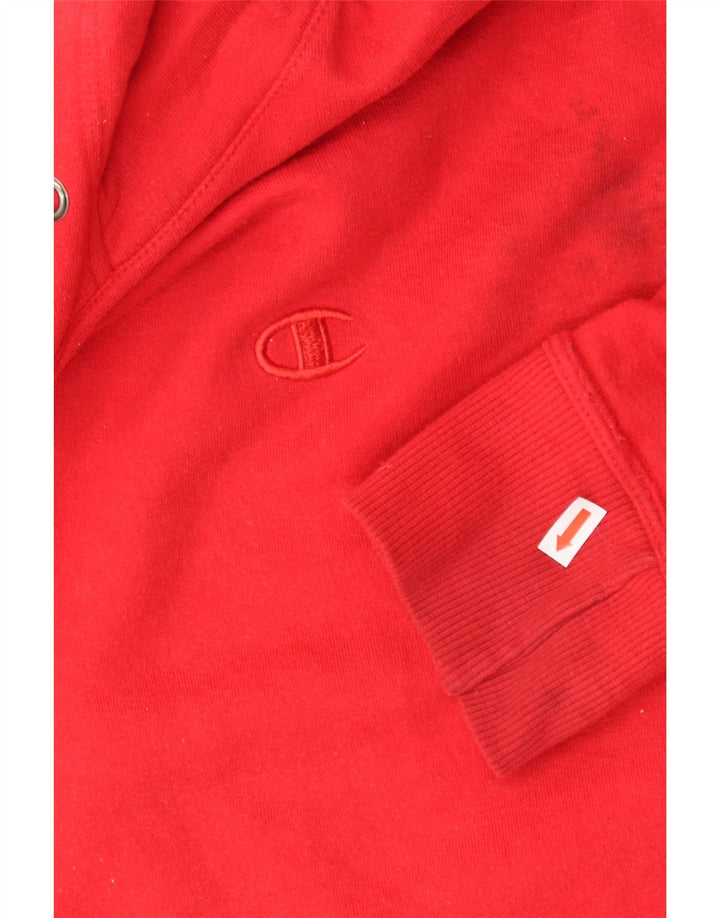 CHAMPION Mens Hoodie Jumper Medium Red Cotton