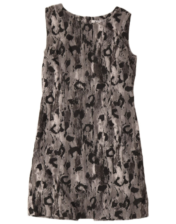 Marella Womens Abstract Pattern Ärmelloses Etuikleid UK 12 Mittelgrau
