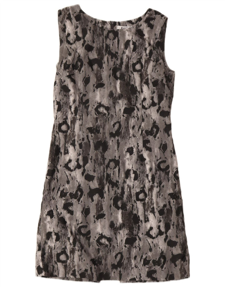 Marella Womens Abstract Pattern Ärmelloses Etuikleid UK 12 Mittelgrau