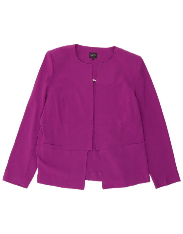 Marks & Spencer Offene Damen-Blazerjacke UK 16 Large Lila Polyester