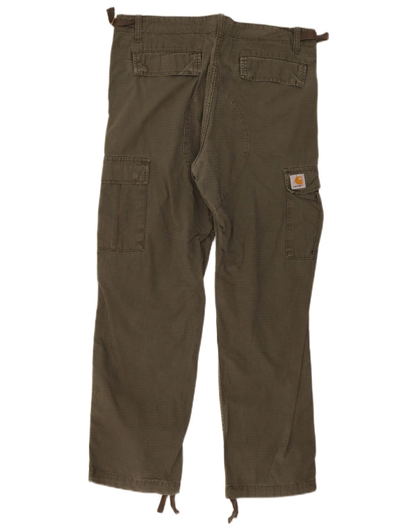Carhartt Herren gerade Cargohose W33 L30 Khaki gestreift Baumwolle