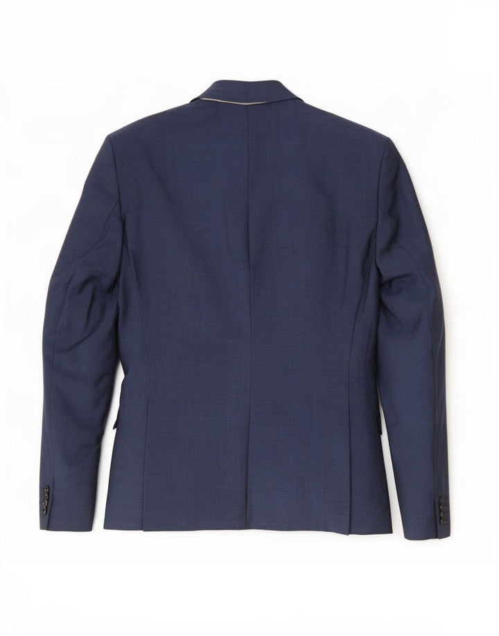Zara Herren-Blazer mit 2 Knöpfen, EU 52, große marineblaue Wolle