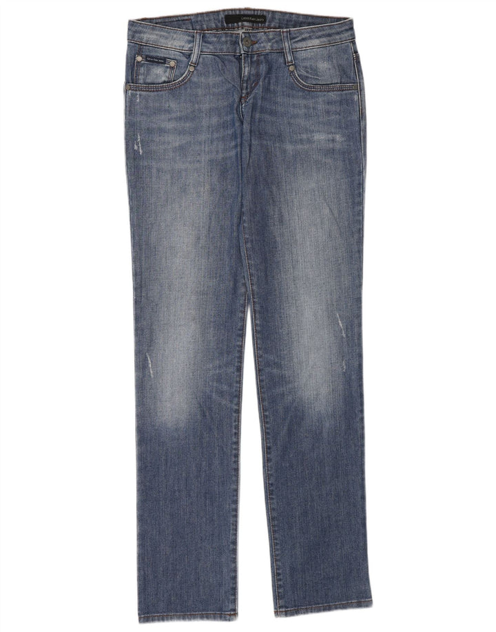Calvin Klein Damen Slim Jeans W29 L33 Blaue Baumwolle