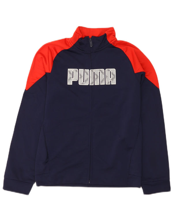 Puma Jungen Grafik-Trainingsanzug-Top-Jacke, 11–12 Jahre, Marineblau, Farbblock