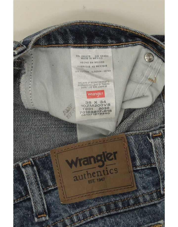 Wrangler Herren Straight Jeans W38 L34 Blaue Baumwolle