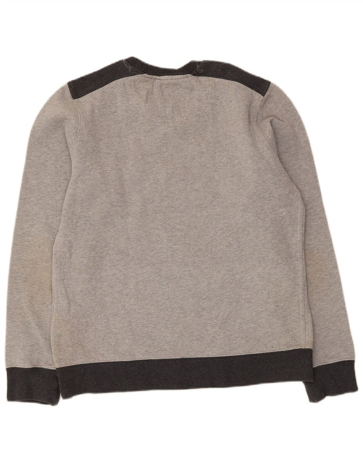 Converse Damen Grafik-Sweatshirt-Pullover UK 14 Mittelgrauer Farbblock
