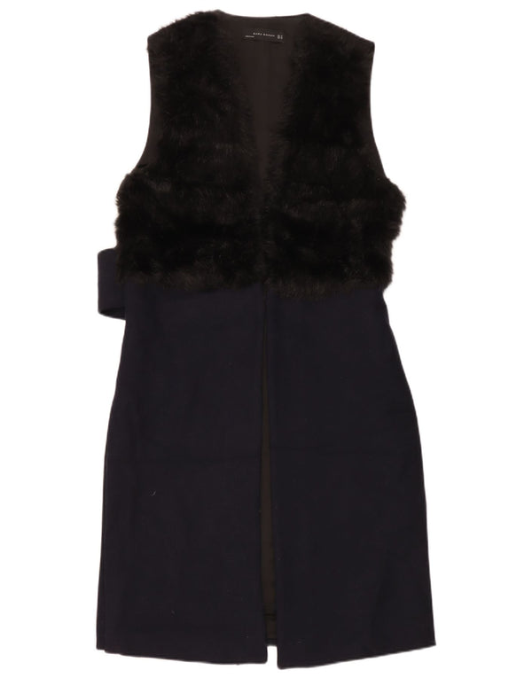 Ärmelloses Etuikleid für Damen von Zara, UK 10, Größe S, Marineblau, Colourblock-Wolle