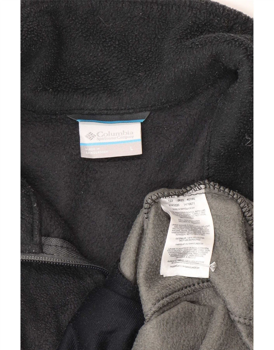 Columbia Herren-Fleecejacke, UK 40, großes graues Colourblock-Polyester