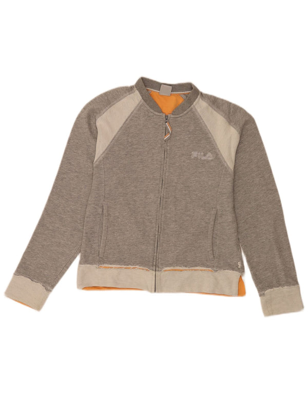 Fila Damen-Trainingsanzug-Top-Jacke IT 44 Mittelgrau Colourblock Sports