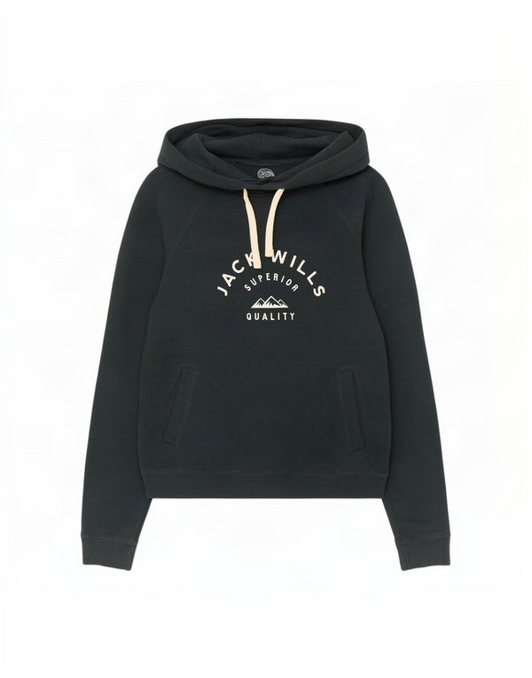 Jack Wills Damen-Pullover mit grafischem Kapuzenpullover, Gr. 8, Größe S, Grün, Baumwolle