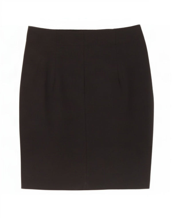Calvin Klein Damen Bleistiftrock US 4 Small W30 Schwarze Wolle