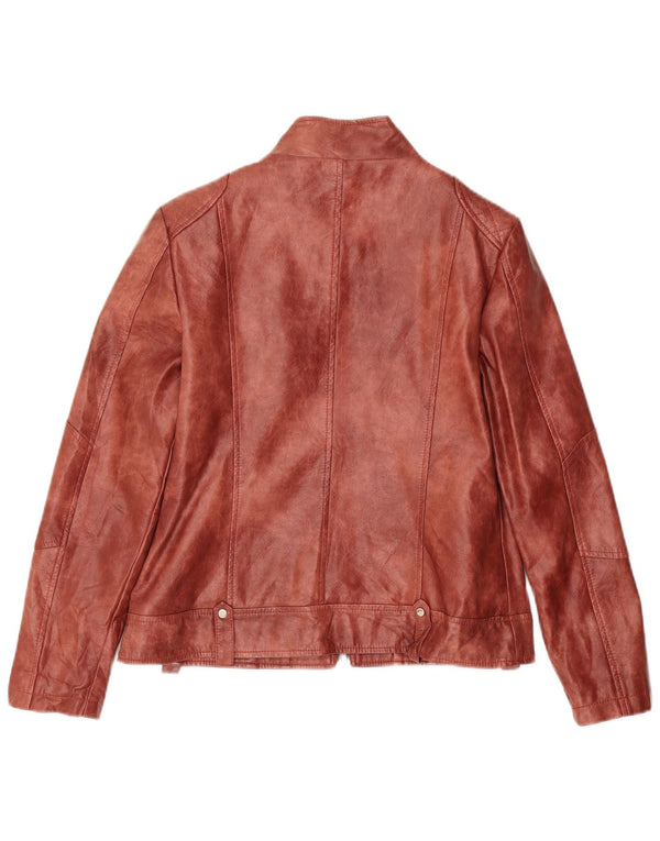 Vintage Damen Kunstlederjacke UK 10 Small Burgund Polyester