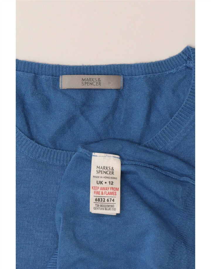 Marks & Spencer Damen-Pullover mit U-Boot-Ausschnitt, Gr. 12, Mittelblau