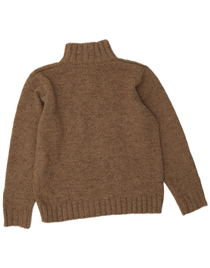 Marks & Spencer Herren-Pullover mit Reißverschluss am Hals, mittelbraunes Acryl