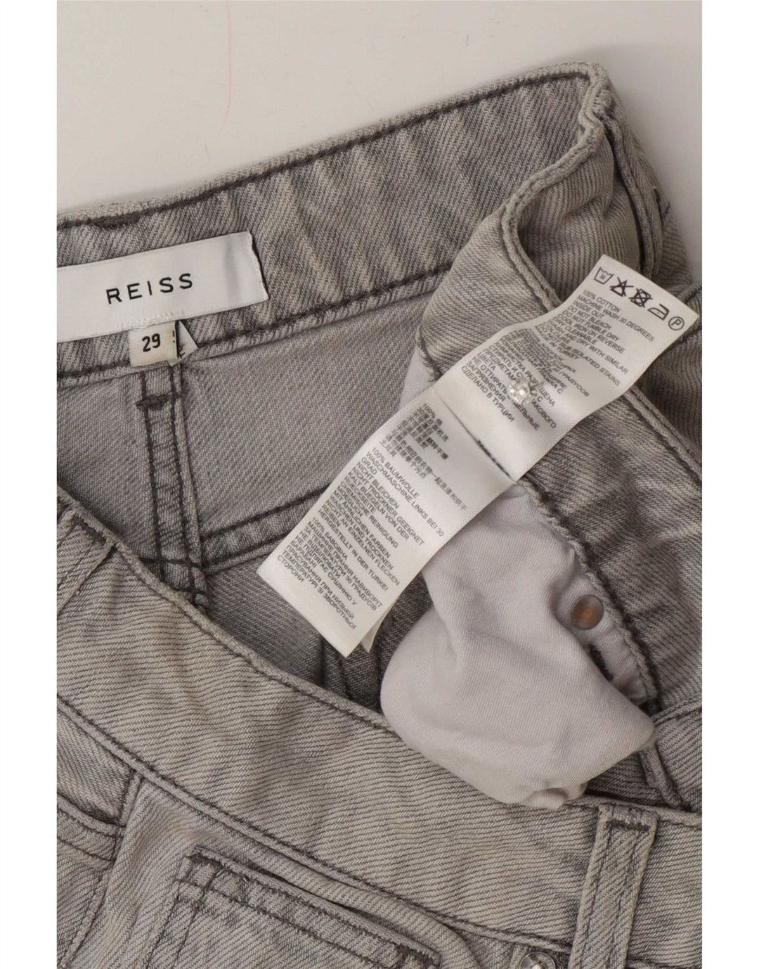 Reiss Damen Capri-Jeans W29 L21 Graue Baumwolle