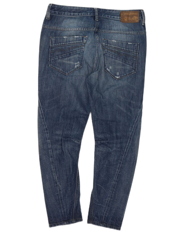 Diesel Damen Fayza Crop Distressed Loose Jeans W26 L23 Blaue Baumwolle