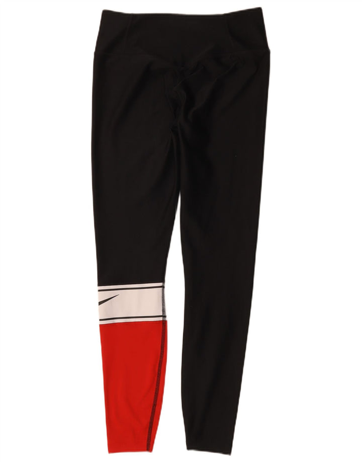 Nike Womens Graphic Leggings UK 10 Small Schwarz Colourblock Polyester