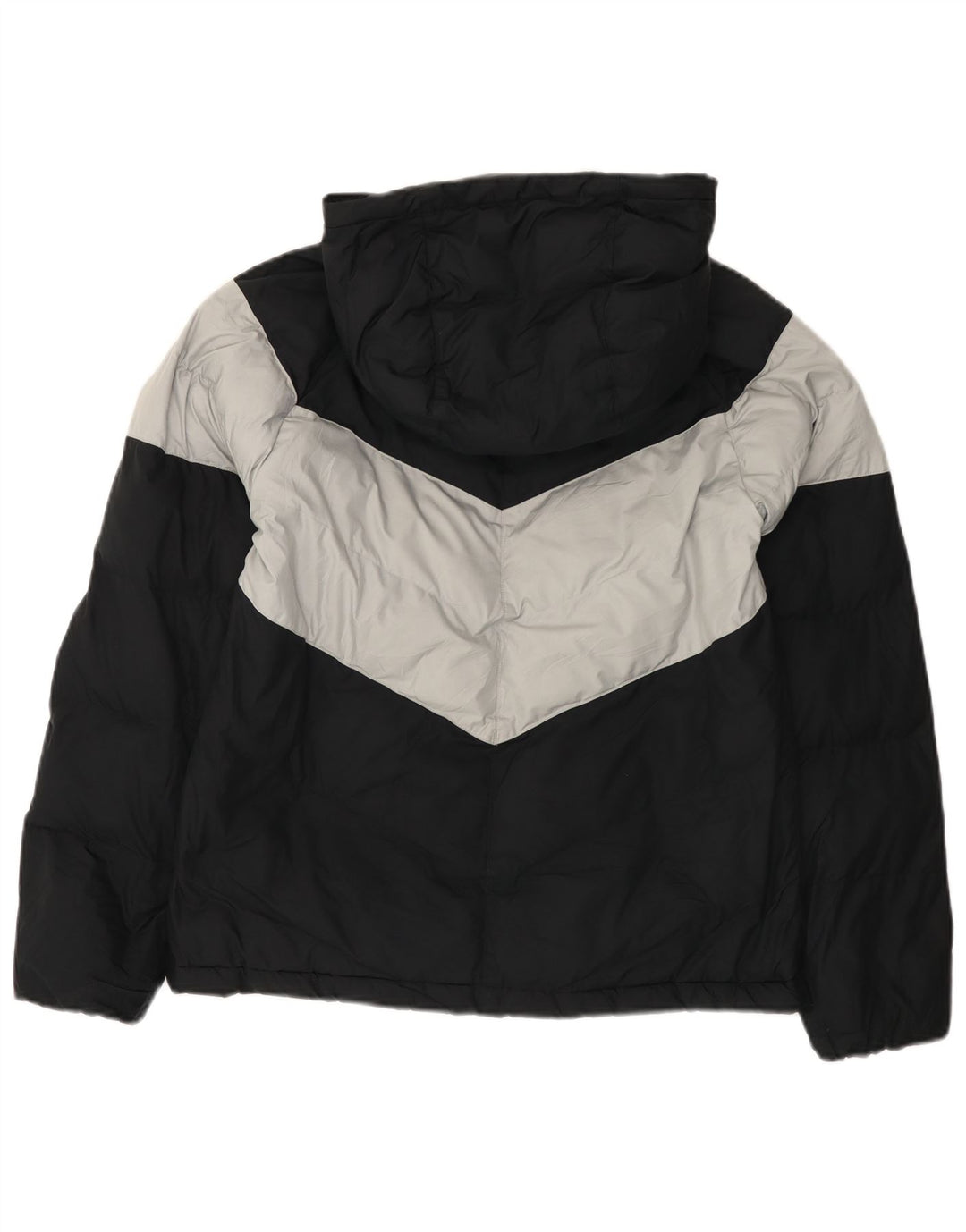 Nike Wattierte Jacke mit Kapuze für Jungen, 13–14 Jahre, XL, schwarzes Farbblock-Polyester
