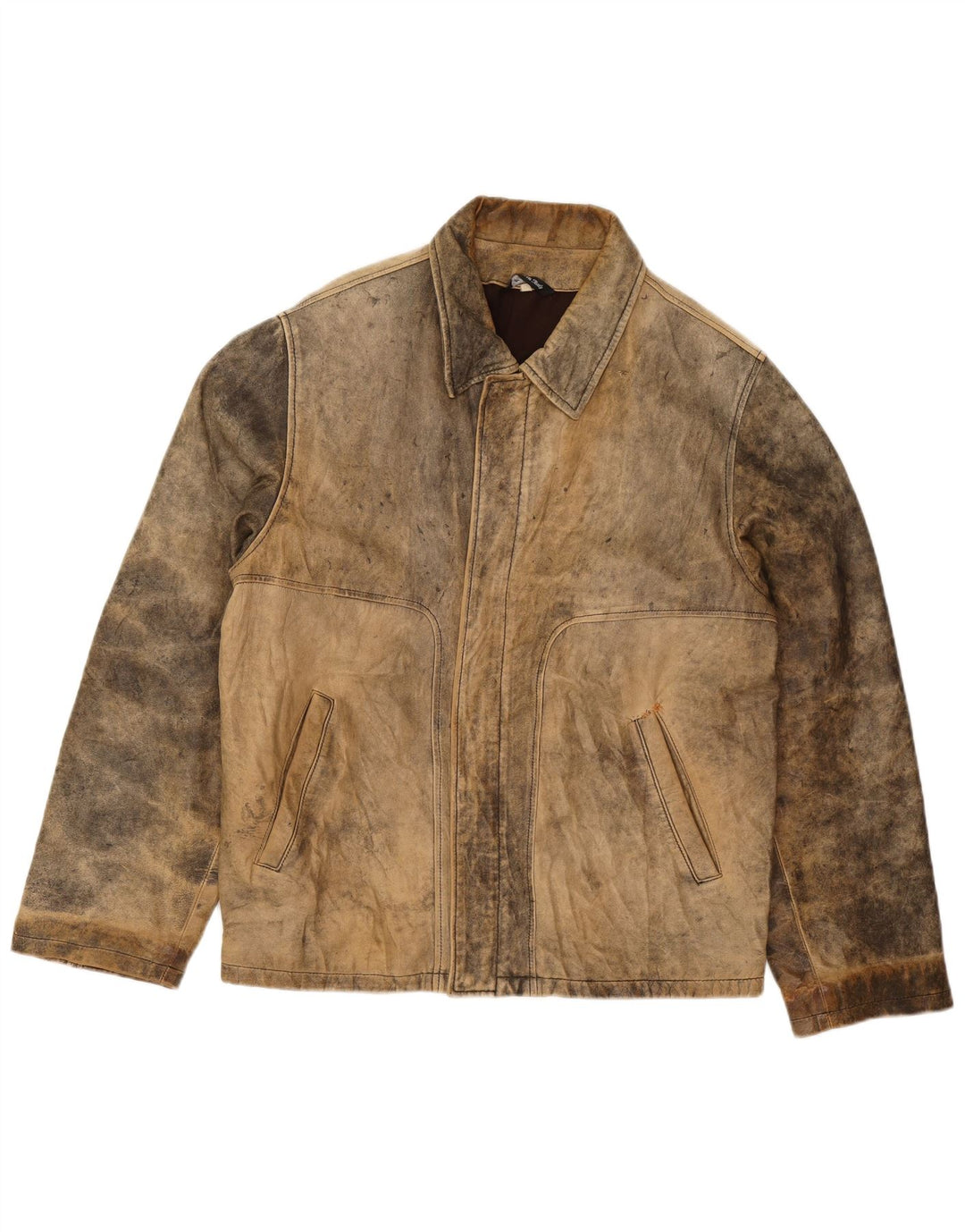 Desi Herren-Lederjacke, UK 38, mittelbraunes Leder