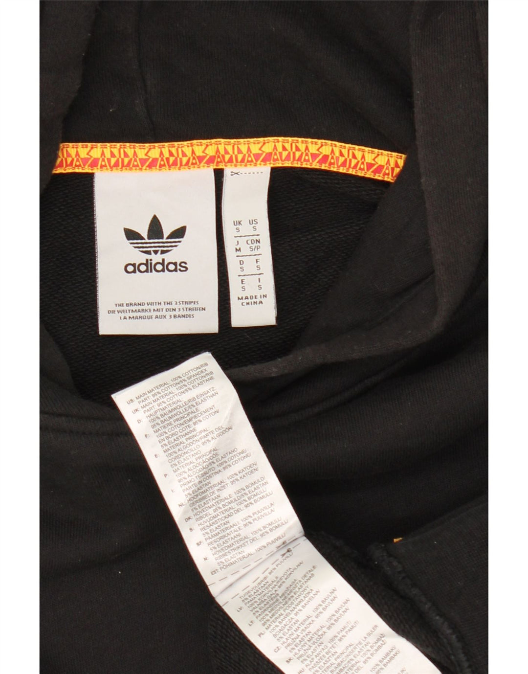 Adidas Herren Kapuzenpullover Small Schwarz Baumwolle