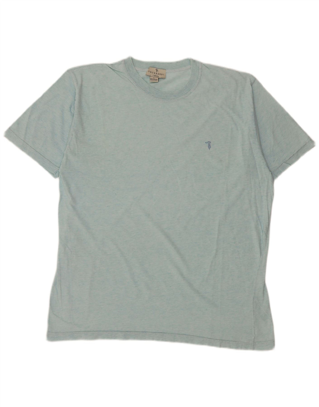 Trussardi Herren T-Shirt Top Large Blau Baumwolle