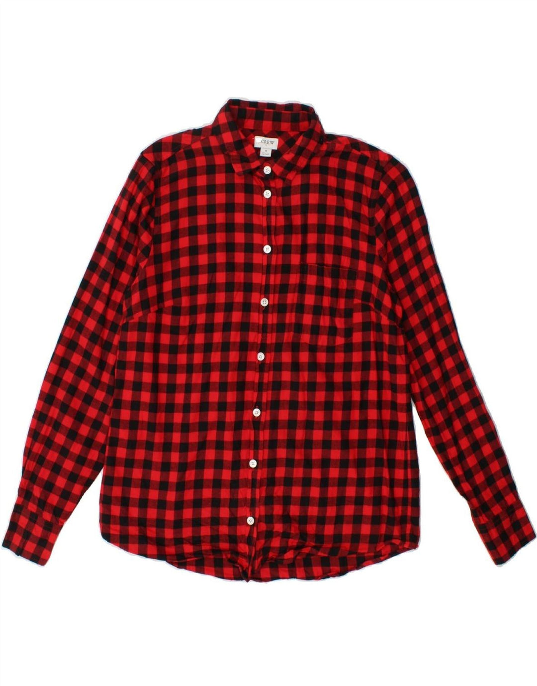 J. CREW Womens Flannel Shirt UK 10 Small Red Gingham Cotton Vintage J. Crew and Second-Hand J. Crew from Messina Hembry 