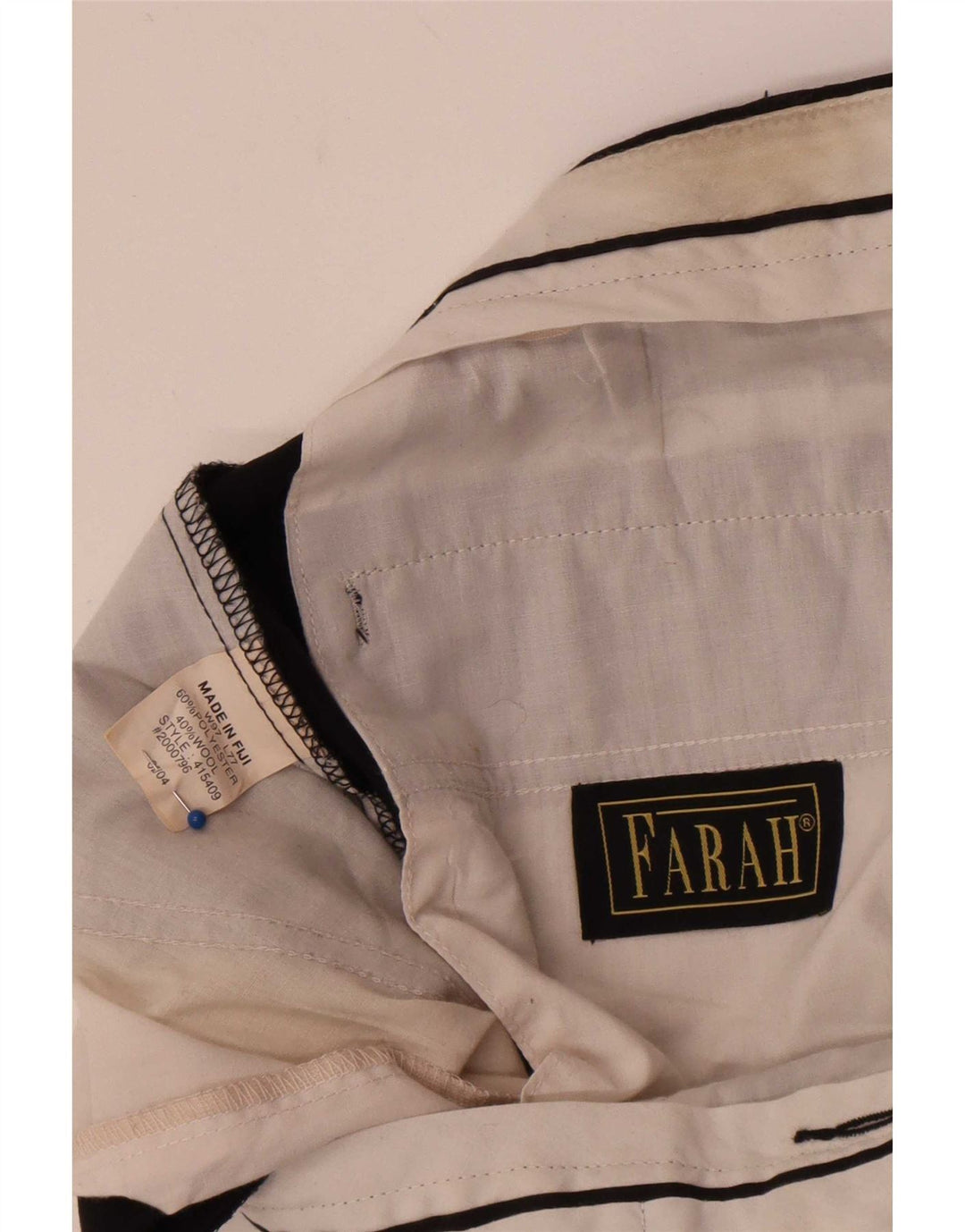 Farah Herren-Anzughose mit Pegged-Anzug, W38, L30, schwarzes Polyester