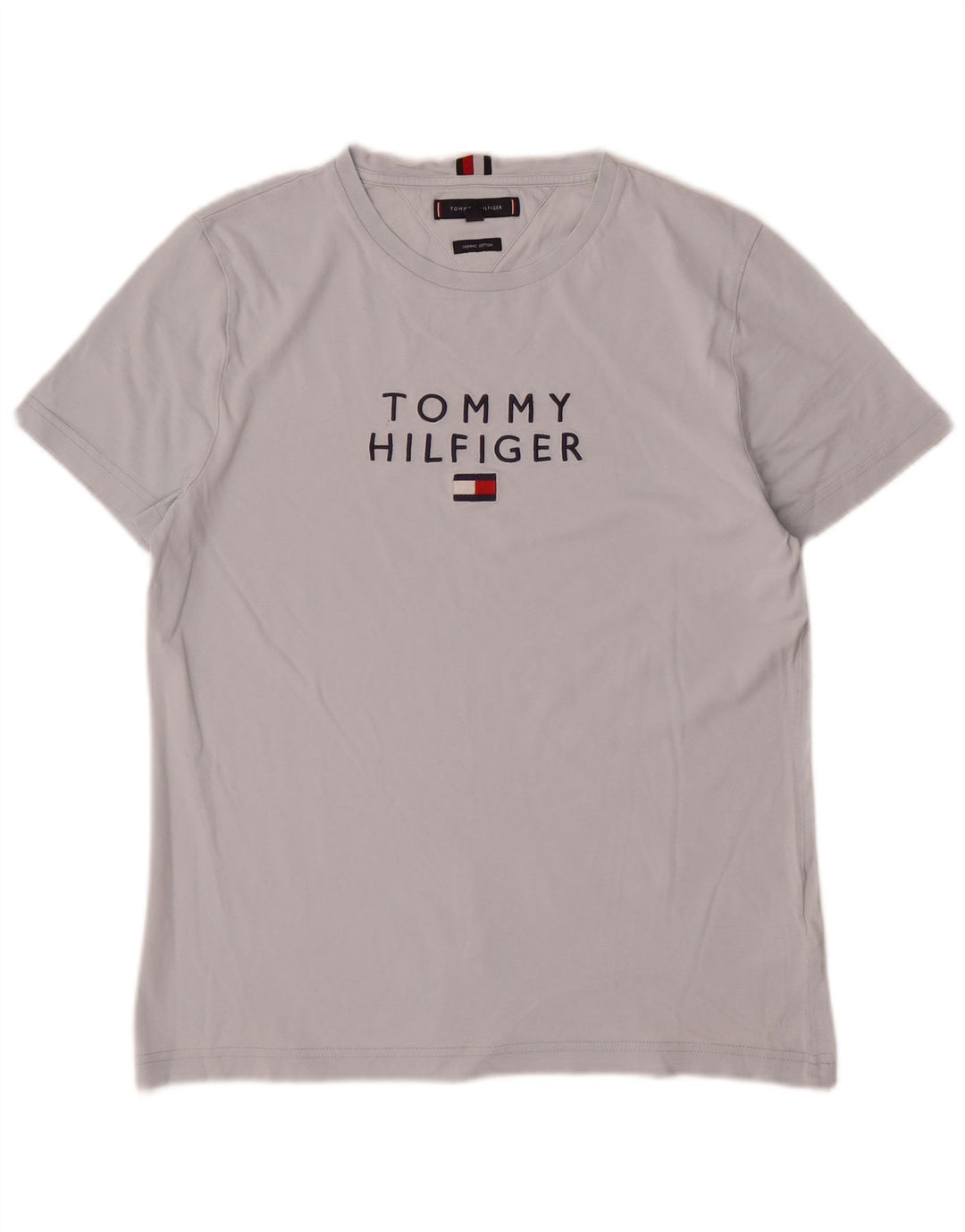 Tommy Hilfiger Herren-T-Shirt mit Grafik, mittelgraue Baumwolle