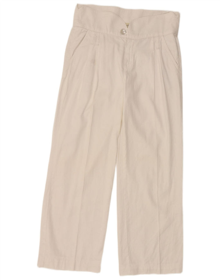 MASSIMO DUTTI Damen Chino-Hose mit Pegged, W30, L27, Weiß