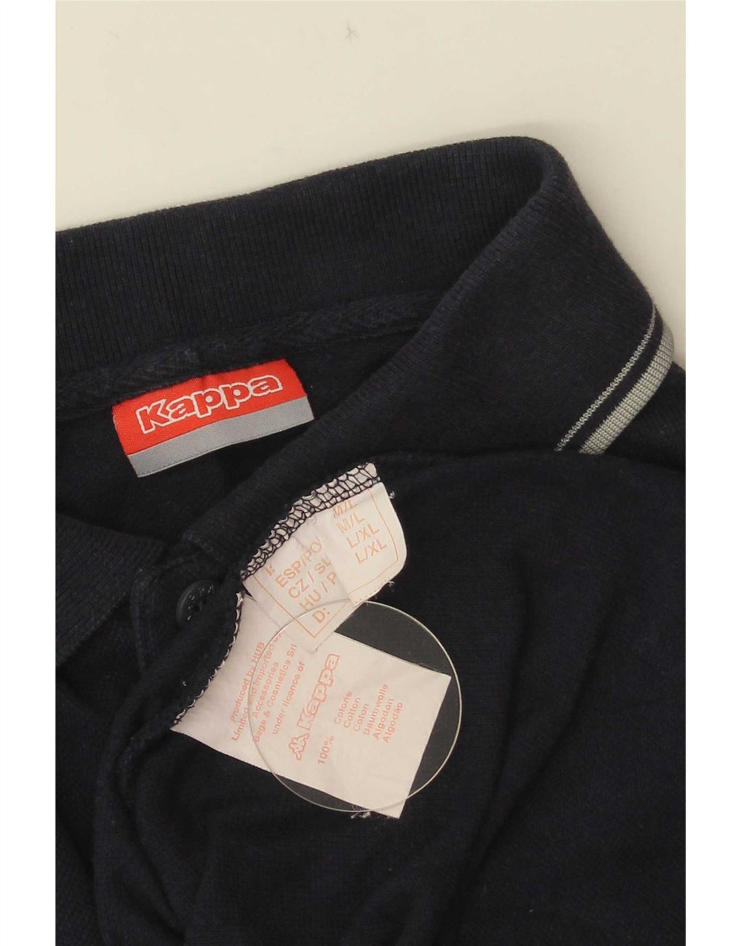 Kappa Herren-Poloshirt, mittelmarineblaue Baumwolle