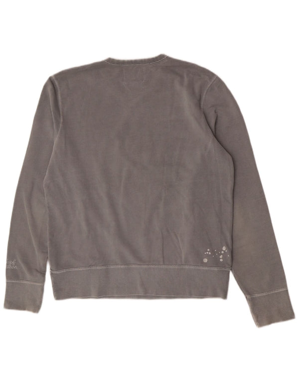 Zara Herren Grafik-Sweatshirt-Pullover, große graue Baumwolle
