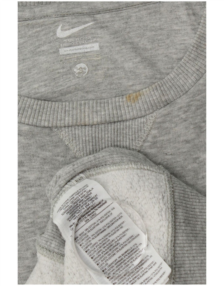 Nike Herren-Sweatshirt-Pullover, klein, grau gefleckte Baumwolle