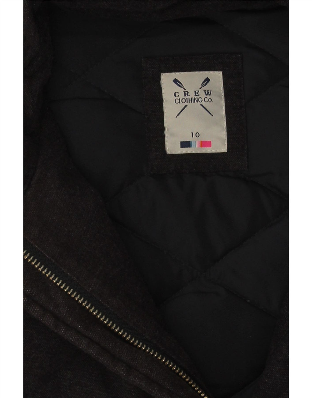 Crew Clothing Damen Übergroße Steppjacke UK 10 Small Schwarz Baumwolle