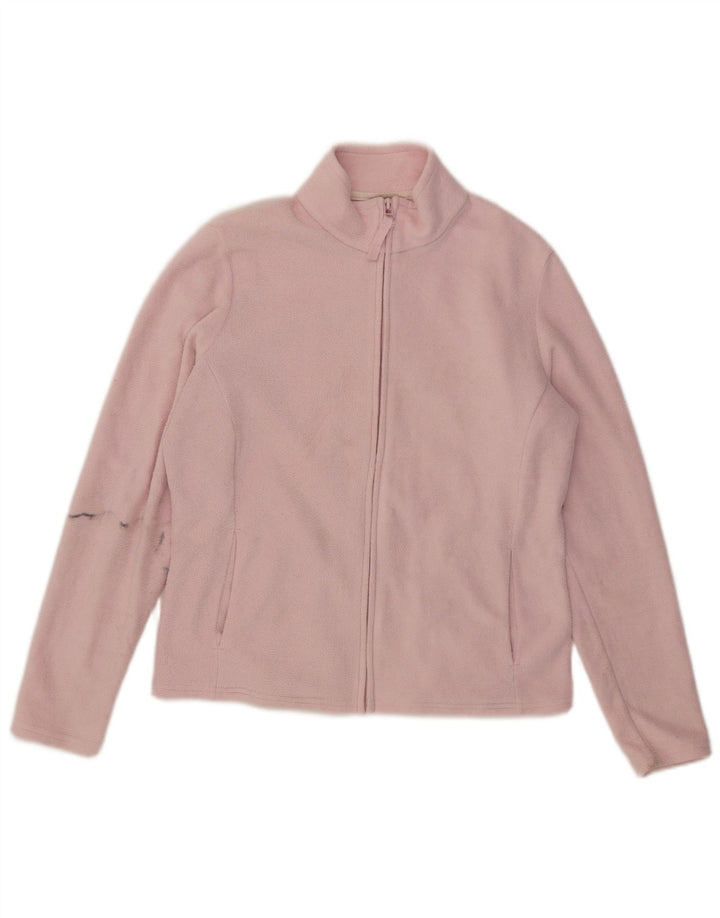 Marks & Spencer Damen Fleecejacke UK 14 Large Pink Polyester