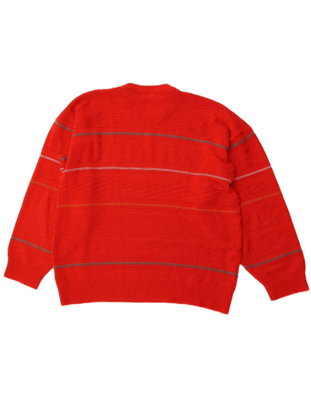 GUCCI Herren-Pullover mit Rundhalsausschnitt, Mittelrot gestreift