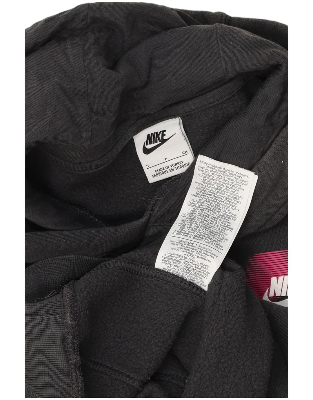 Nike Herren-Kapuzenpullover mit Grafik, Größe S, graue Baumwolle