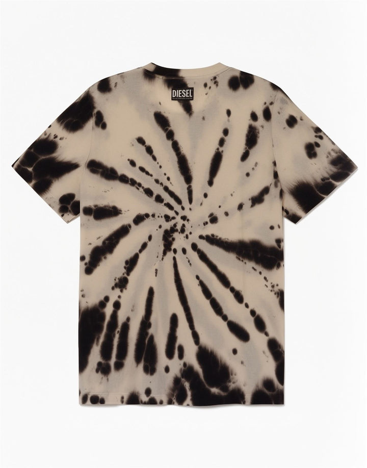 Diesel Herren Kurzarm-T-Shirt mit Grafik, Größe S, mehrfarbig, Batikfärbung