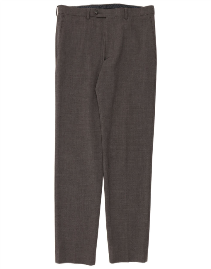 Marks & Spencer Herren-Anzughose mit maßgeschneiderter Passform, schmal, W32, L33, graue Wolle