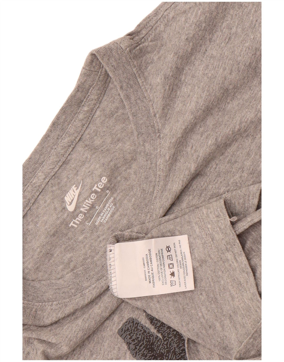 Nike Herren-T-Shirt mit Grafik, groß, grau gefleckte Baumwolle