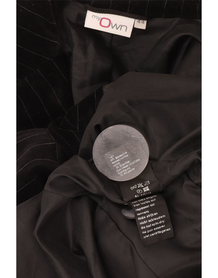 My Own Damen-Blazer aus Samt mit 2 Knöpfen, IT 44, mittelschwarz, Nadelstreifen