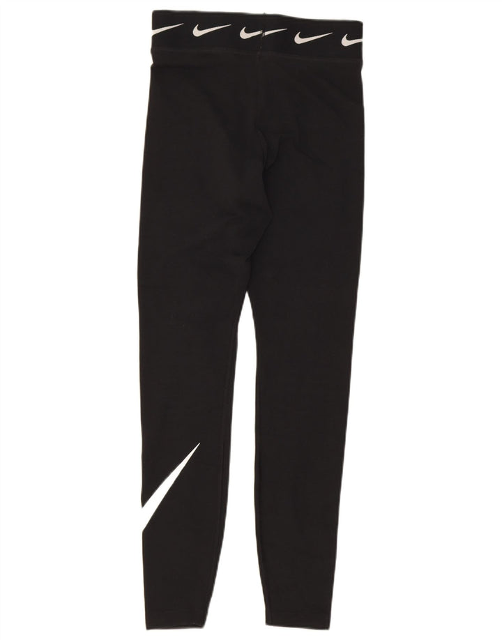 Nike Womens Graphic Leggings UK 8 Small Schwarz Baumwolle