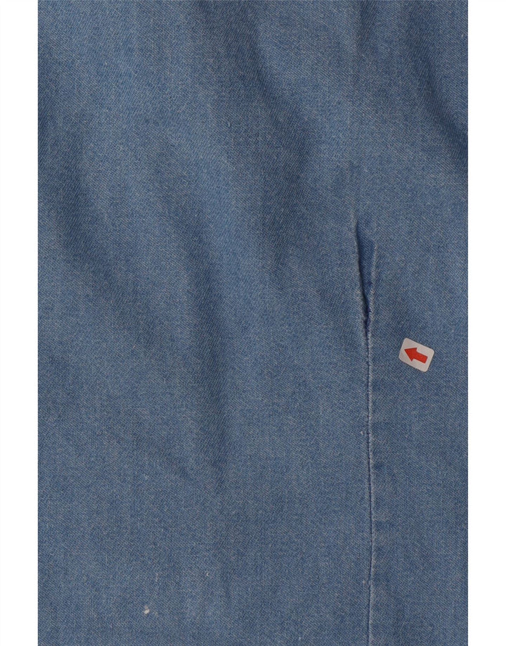 Vintage Damen Jeanshemd UK 14 Groß Blau