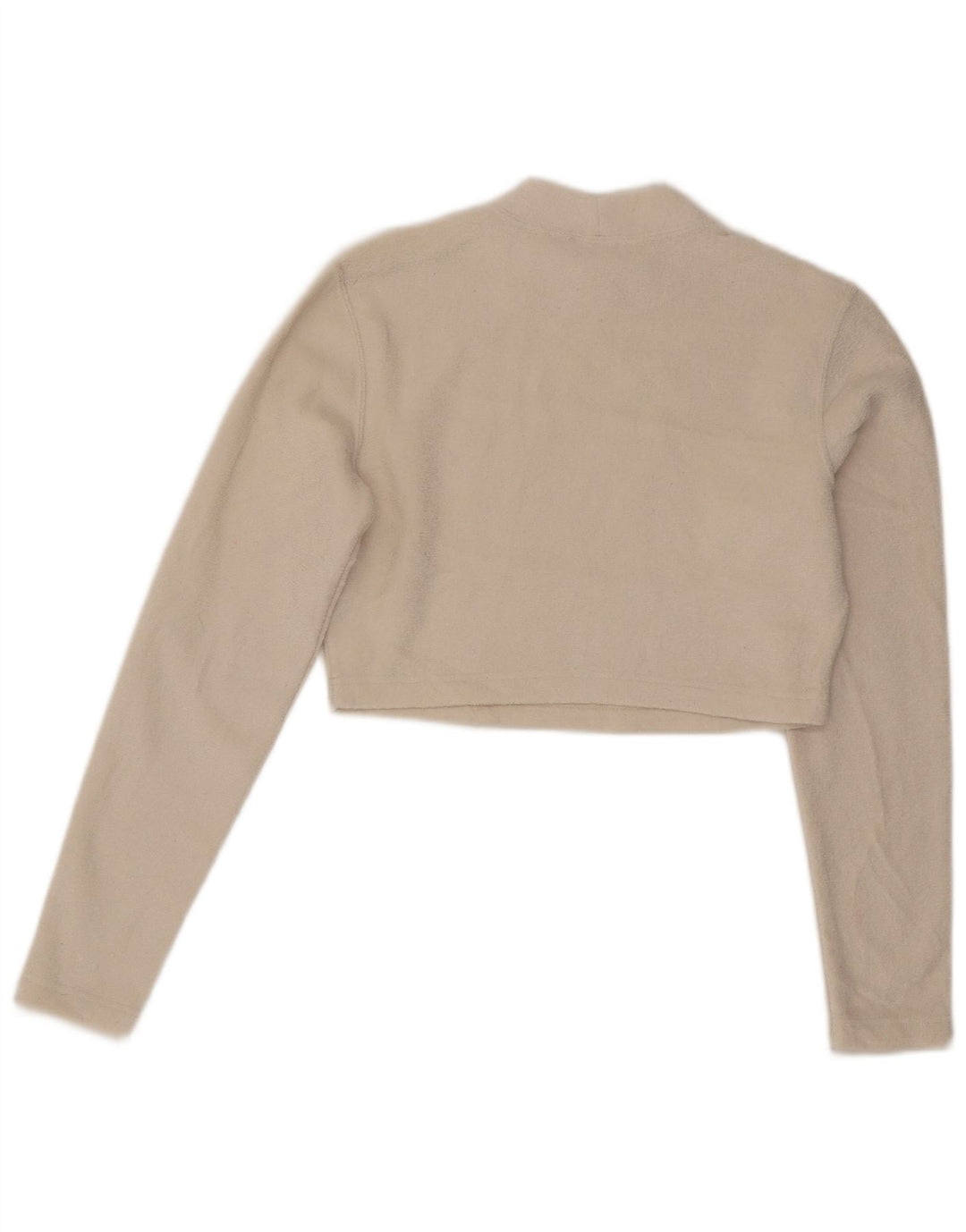Nike Womens Crop Velour Top Langarm UK 12 Medium Off White Polyester