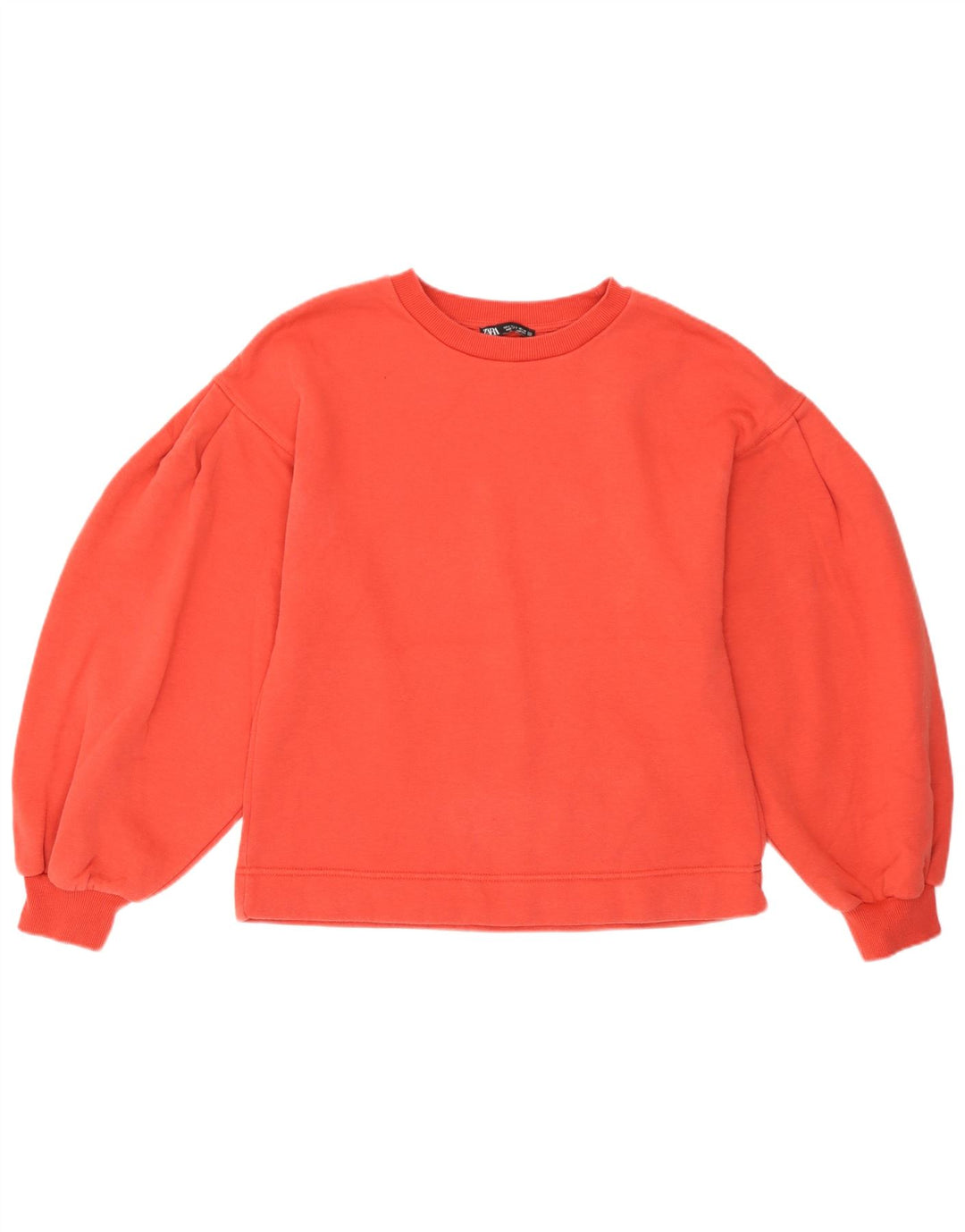 Zara Damen Relaxed Fit Sweatshirt Pullover UK 8 Small Orange