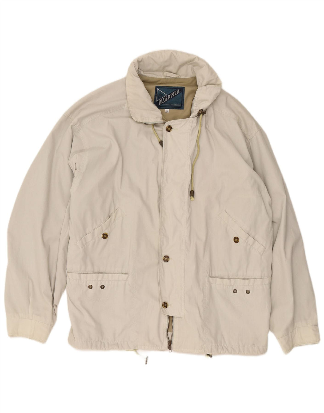 Vintage Herren Utility Jacke UK 42 XL Beige Baumwolle