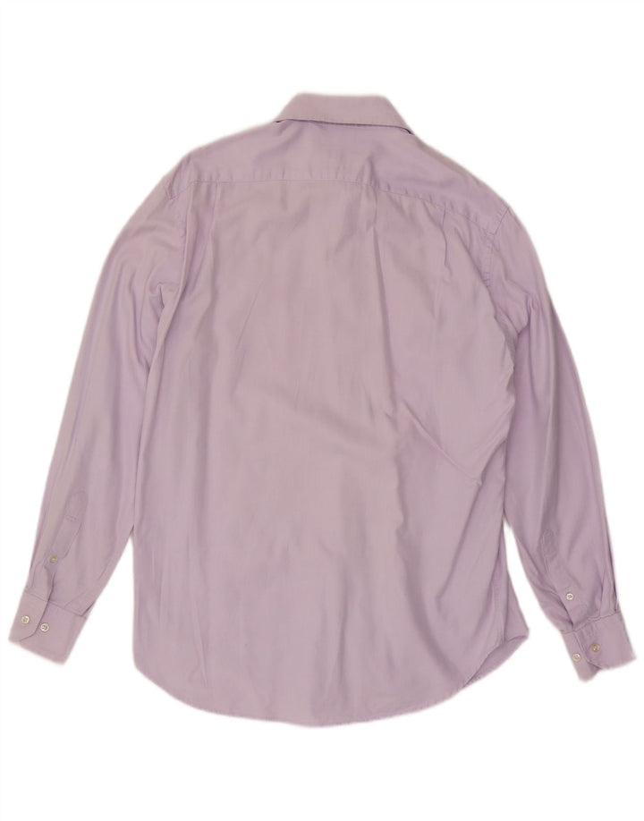 Massimo Dutti Herrenhemd Größe 15 3/4 40 Mittellila Fischgrätenmuster
