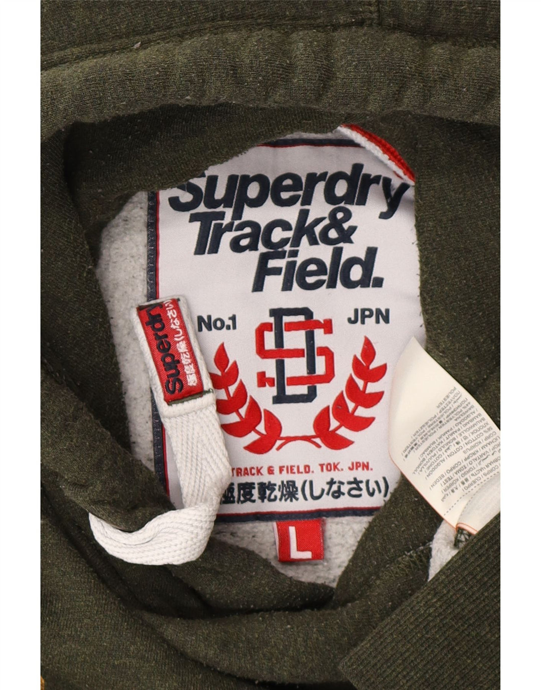 SUPERDRY Herren-Kapuzenpullover mit Grafik, groß, grüne Baumwolle