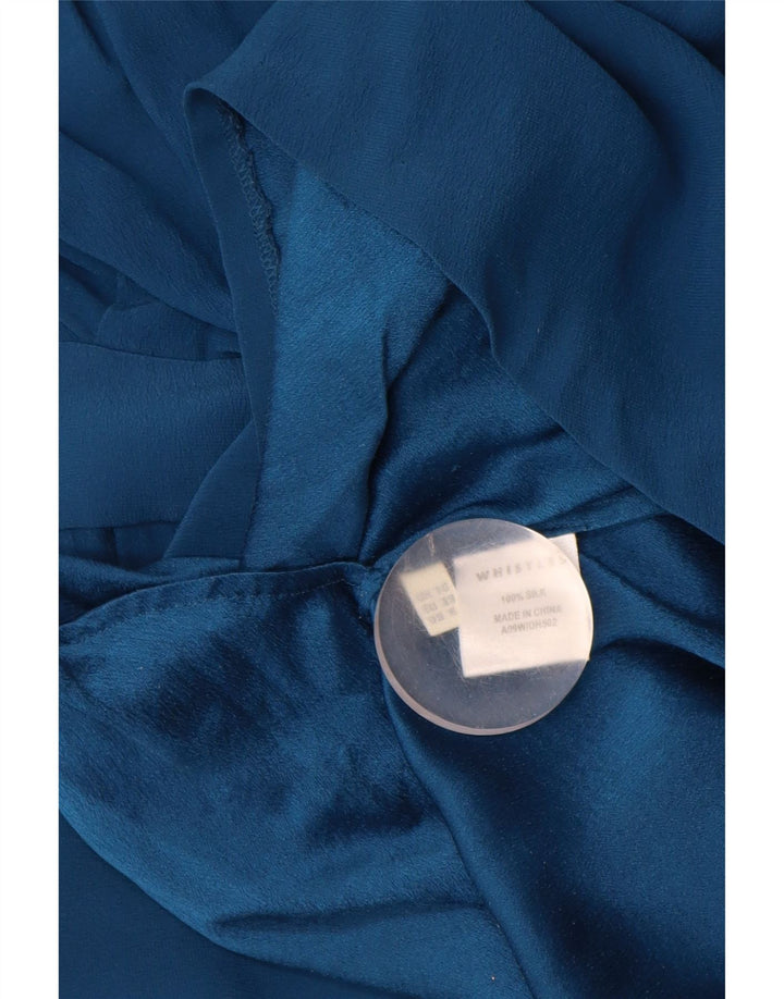 WHISTLES Ärmelloses Damen-Blasenkleid aus blauer Seide in Gr. 40