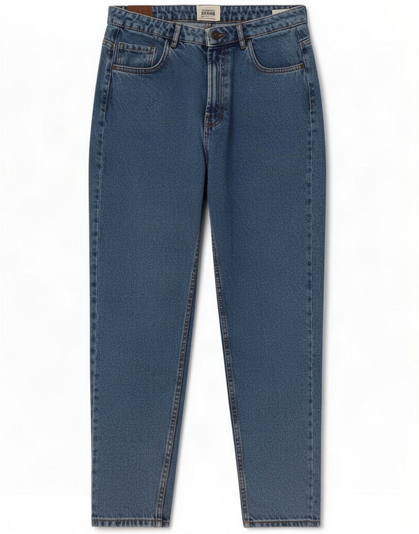Zara Damen Trafaluc High Waist Tapered Jeans EU 42 Large W32 L28 Blau