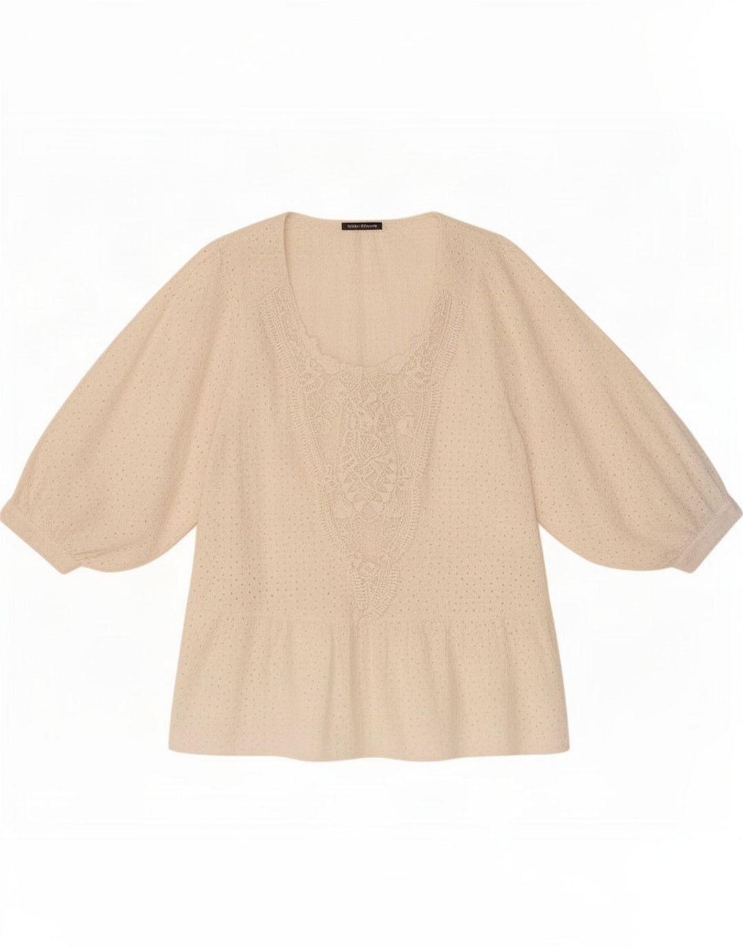 Zara Damen-Blusenoberteil mit 3/4-Ärmeln, UK-Größe 40, Größe S, Weiß